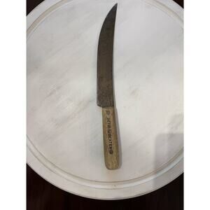 Vintage Dexter 32710 15" Butcher Knife Brown Wood Handle